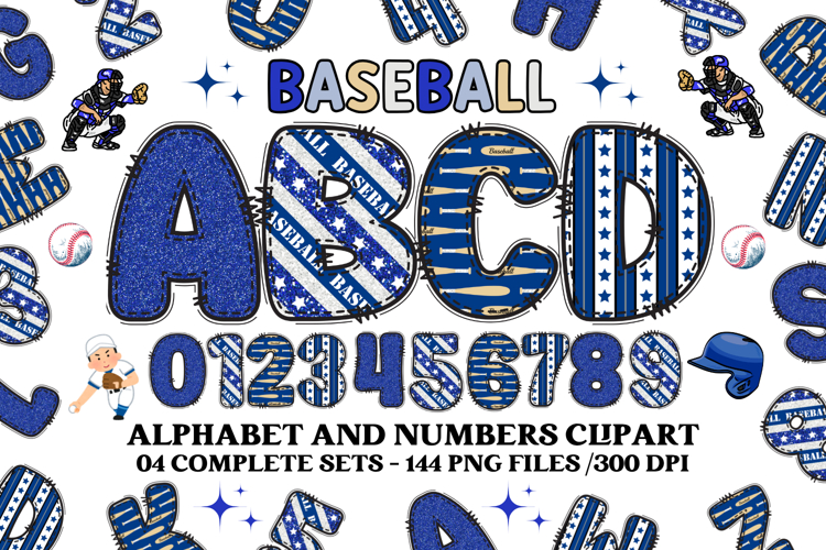 Baseball Sport Alphabet png clipart, baseball letters doodle