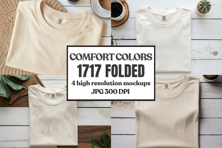 Comfort Colors 1717 Folded Tshirt Mockups