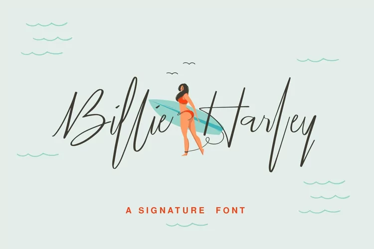 Billie Harley - Slender Chic Signature Font