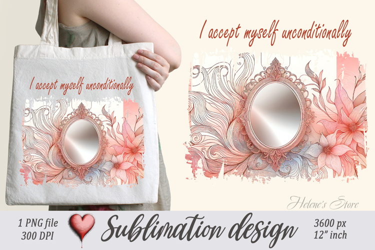 Pastel design with Inspiring quote tote bag sublimation png