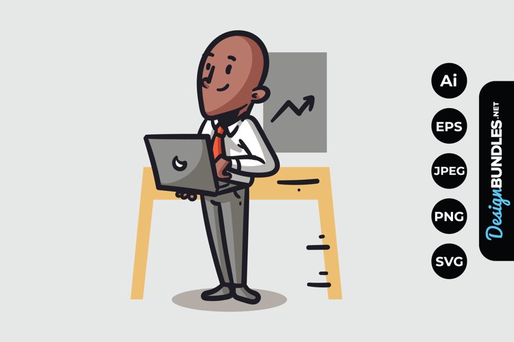 Businessman Holding a Laptop example image 1