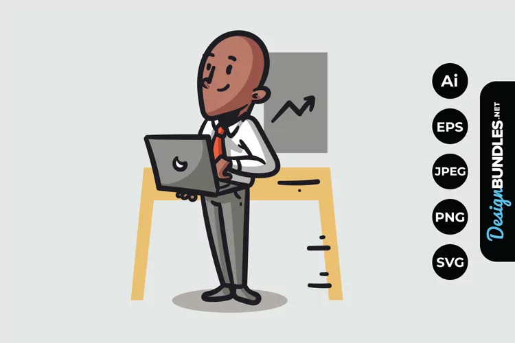 Businessman Holding a Laptop