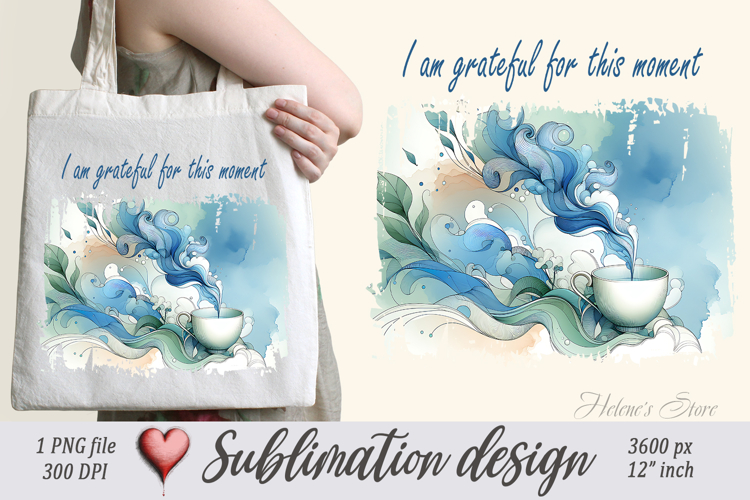 Pastel design with Inspiring quote tote bag sublimation png
