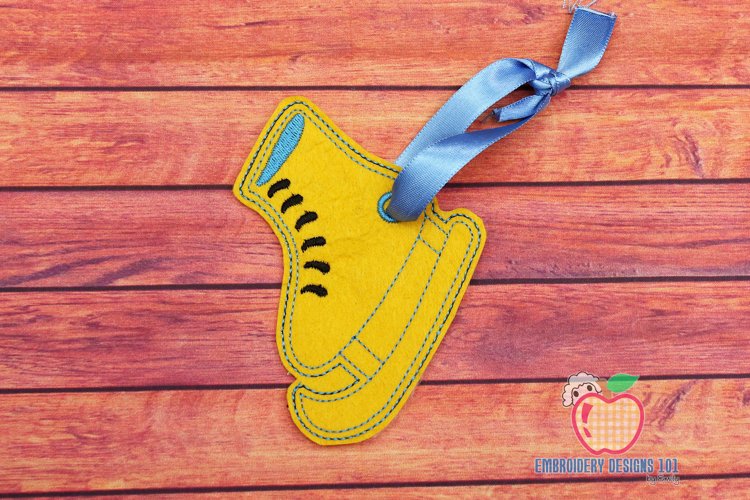 Christmas Skate Ornament Embroidery example image 1
