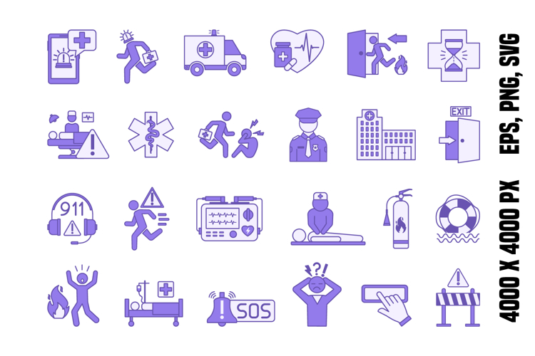 Purple Emergency Icons
