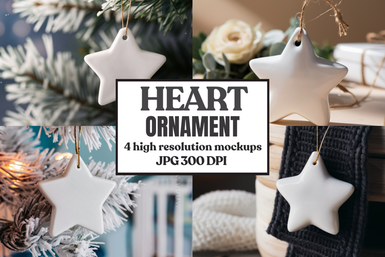 Christmas Star Ceramic Ornament Mockup | Holiday Star Tree