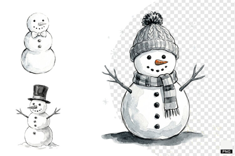 Snowman Party Clipart example image 1