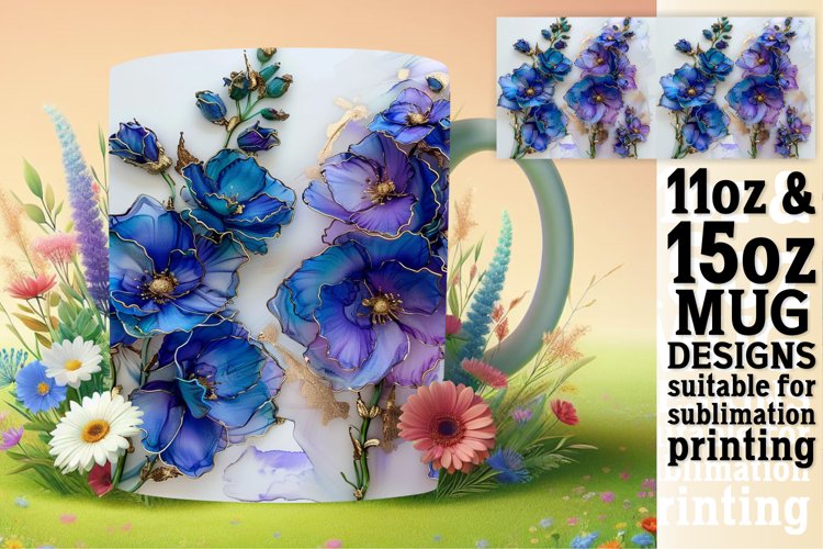 Sparkling Spring Blossom Delight Mug Wrap: Sublimation - 11o example image 1