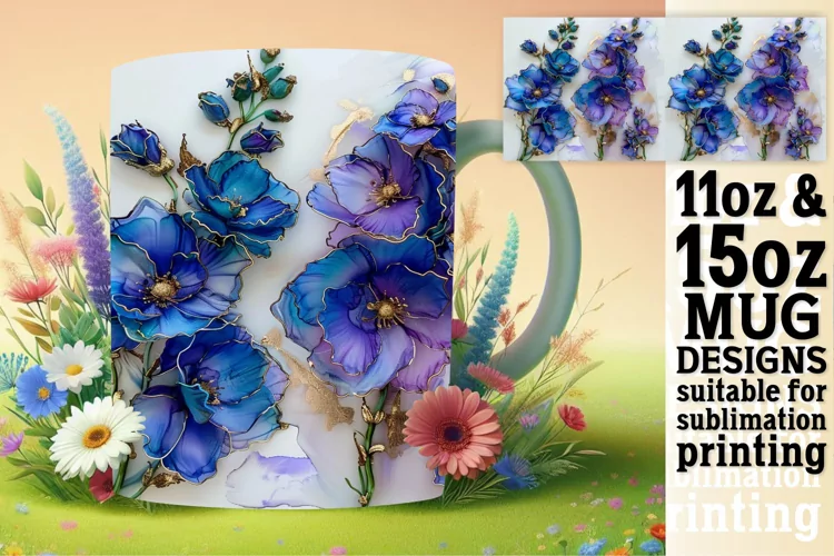 Sparkling Spring Blossom Delight Mug Wrap: Sublimation - 11o