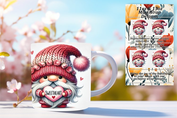 Trendy 11oz Mug Wrap Png Design , Gnomes