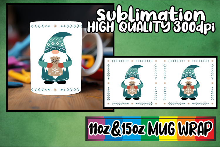 Happy journeys 11oz 15oz sublimation wrap, Gnomes
