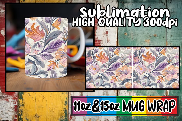 Bold Abstract Spring Pattern Mug Wrap 11oz 15oz example image 1