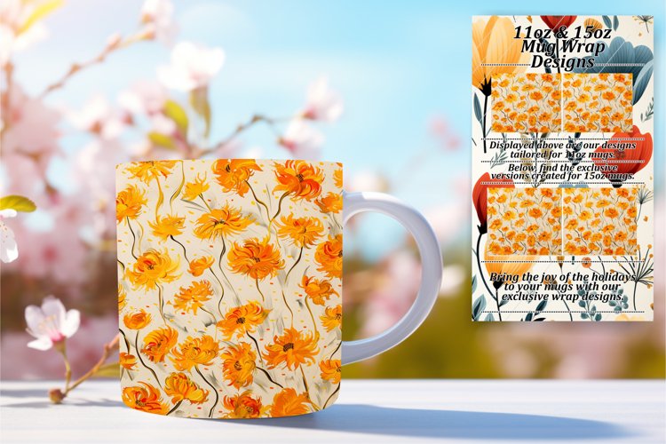 Fresh Flower Mug Sublimation: Vibrant Spring Selection example image 1