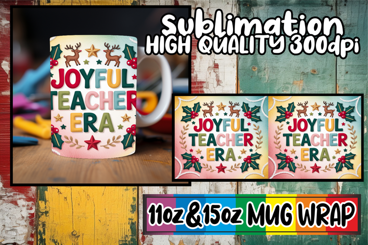Cheerful days 11oz 15oz sublimation wrap, Teacher