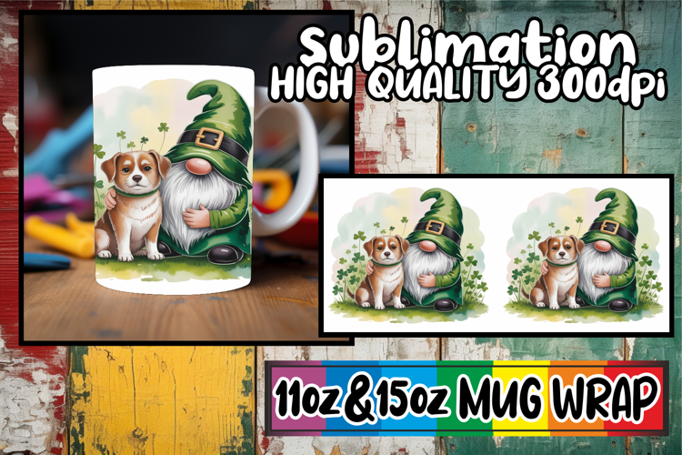 Playful evenings 11oz 15oz sublimation wrap, St Patricks