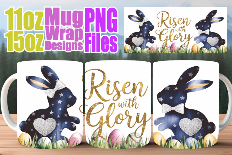 Heartfelt mornings 11oz 15oz sublimation wrap, Easter Bunny example image 1