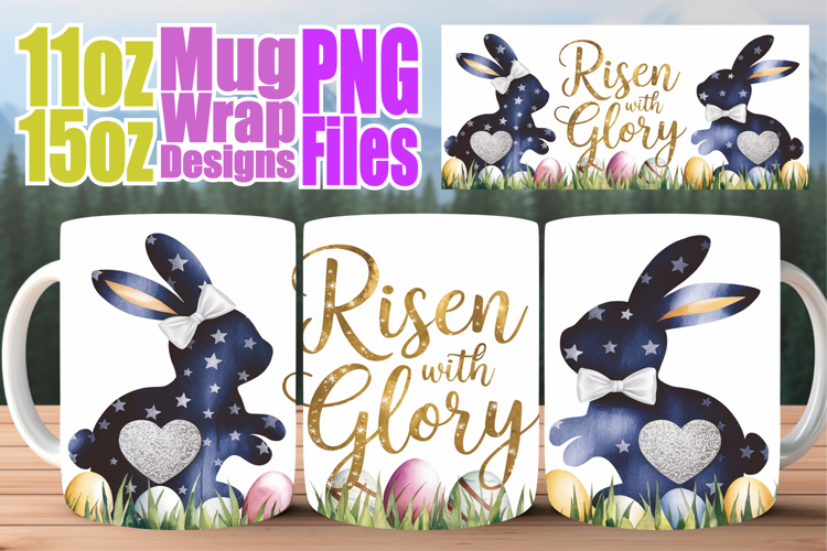 Heartfelt mornings 11oz 15oz sublimation wrap, Easter Bunny