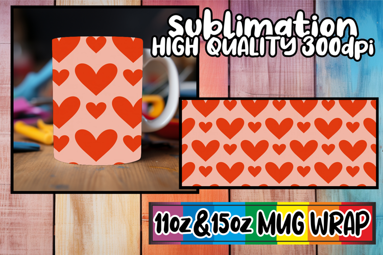 Unique adventures 11oz 15oz sublimation wrap, Valentine's Pa