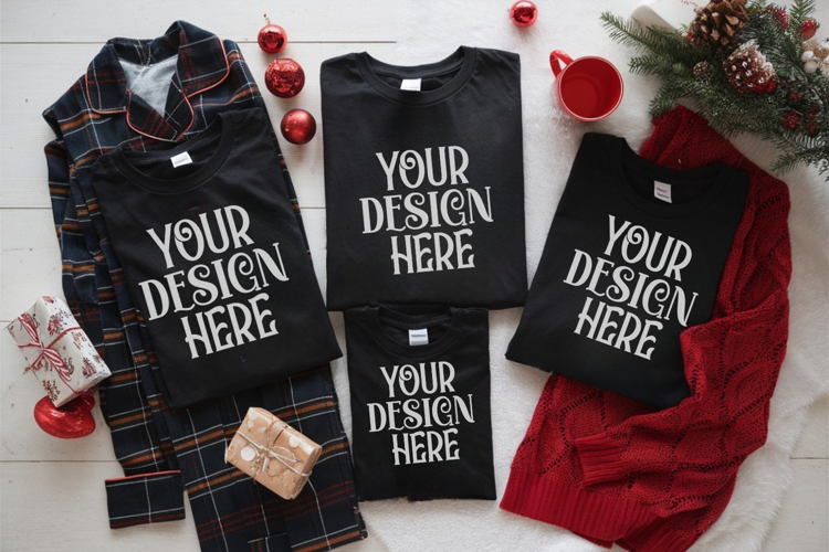 Christmas Family Matching Group T-Shirt Mockup