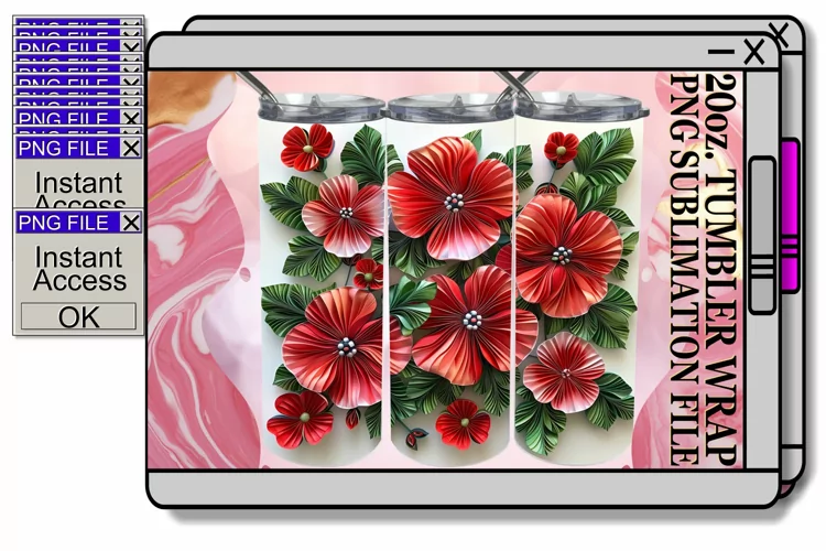 Dreamy Whimsical 3D Flower Petal 20oz Sublimation