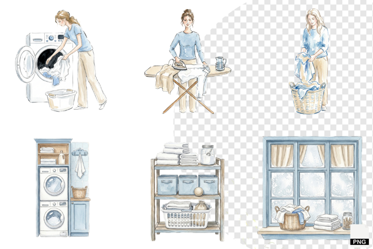 Cozy Laundry Time Clipart