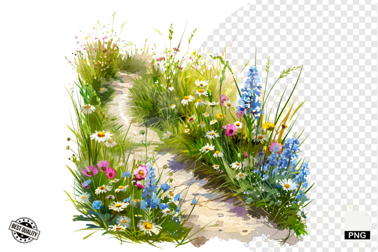 Wildflowers Pathway Clipart