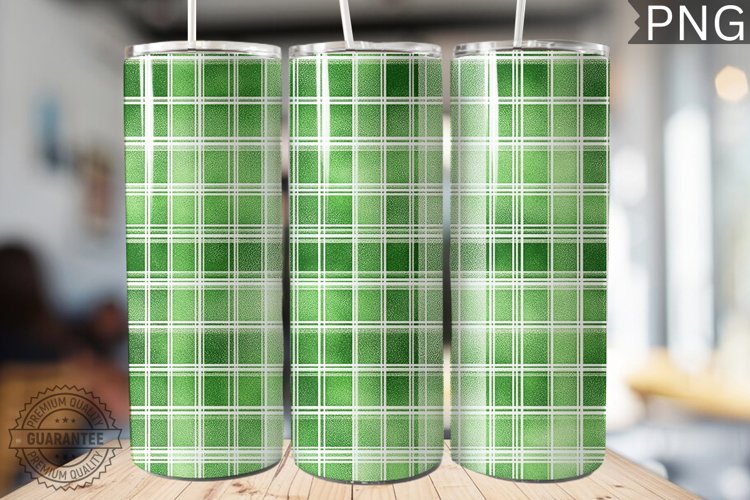 Green Plaid Tumbler Wrap - High Quality 300 Dpi example image 1