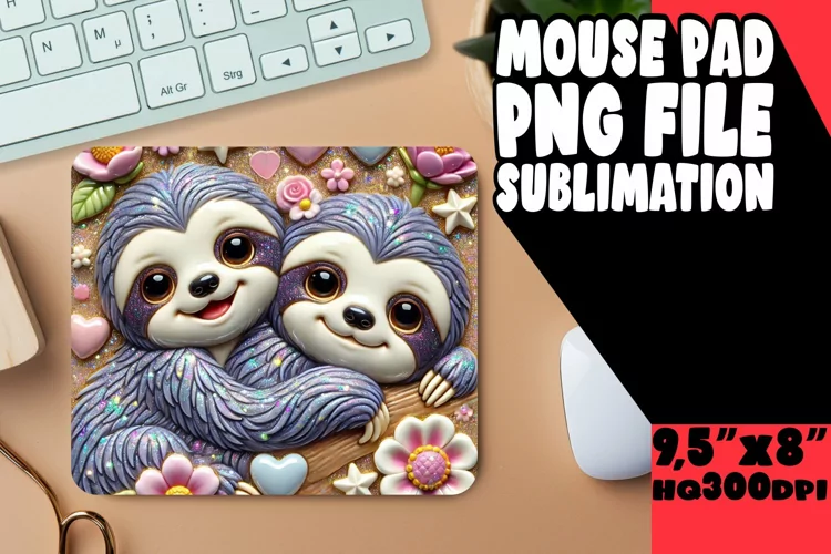 Enchanted Mouse Mat Sublimation Style, Sweet Animals