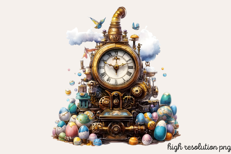 Steampunk Easter Sublimation Clipart PNG