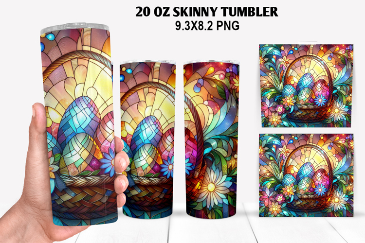 Skinny Tumbler 20oz Wrap Design, Easter Tumbler PNG Design