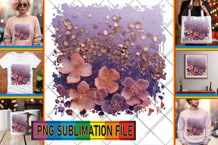 Luxe Leopard & Sublimation Floral Fantasy PNG example image 1