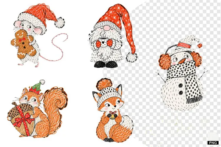 Doodle Christmas Clipart