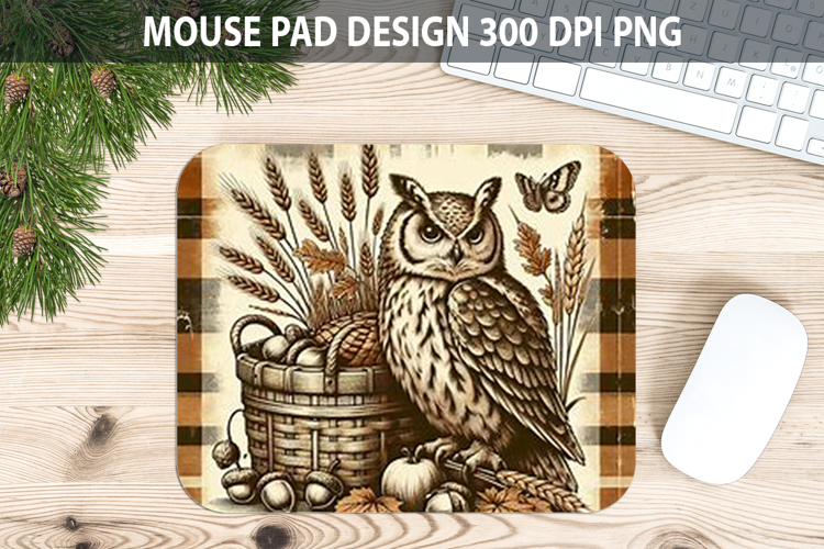 Owl Mouse pad Sublimation - Thanksgiving PNG Design