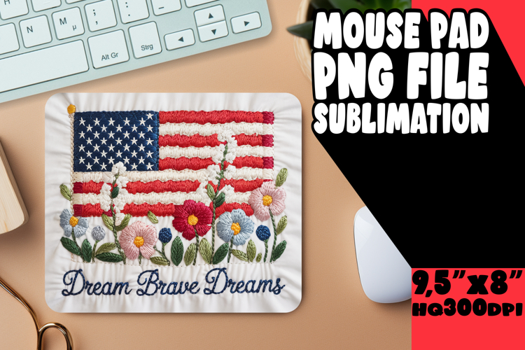 CHEERFUL MOUSE PAD SUBLIMATION PNG, Patriotic