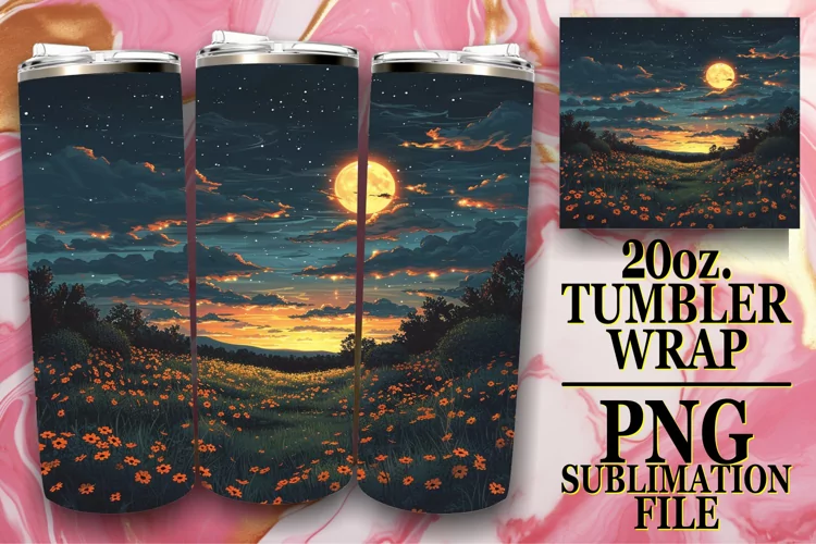 Charming Flower Pattern Tumbler Sublimation