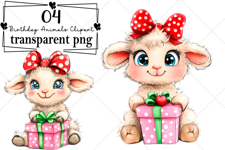 Whimsical Birthday Animals Clipart Watercolor PNG