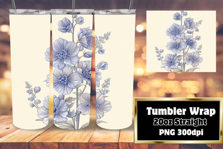 Watercolor Flower Design for 20oz Tumbler Wrap Sublimation