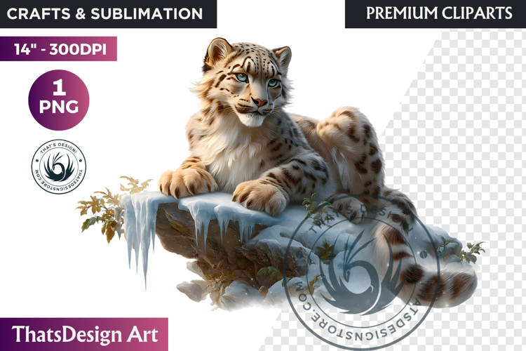 Leopard Watercolor Arctic Winter Animal Clipart Wildlife