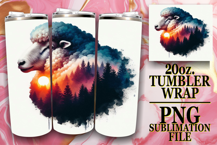 Blissful travels 20oz tumbler wrap, Animals Art example image 1