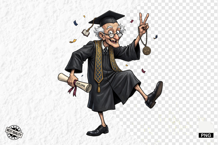 Whimsical Graduation Grandpa Clipart