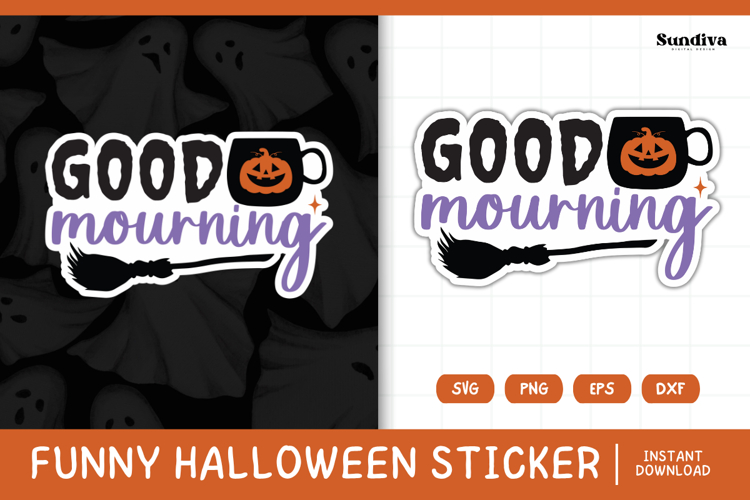 Funny Halloween Sticker | Good Mourning