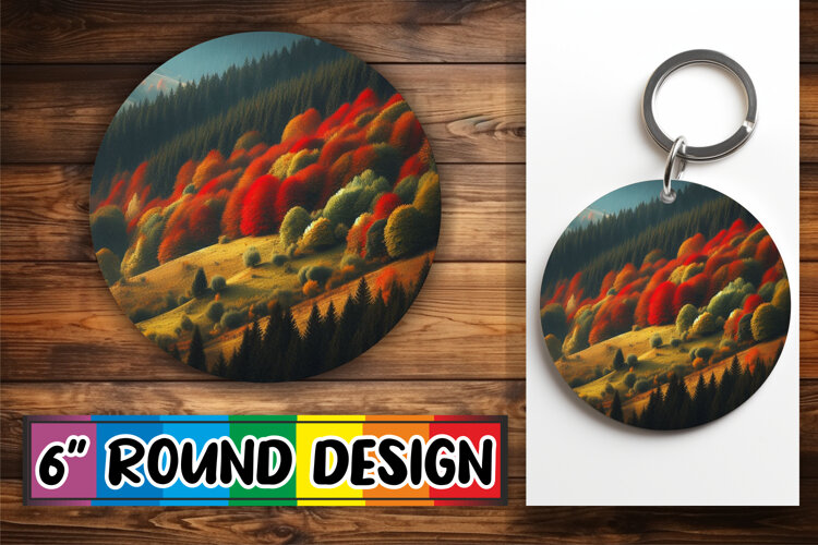 Cheerful Round Design Sublimation, Autumn example image 1