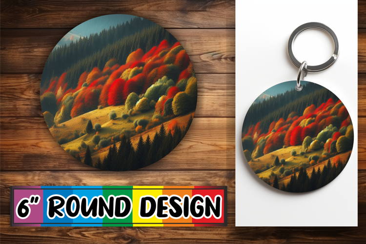 Cheerful Round Design Sublimation, Autumn