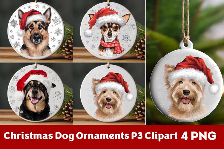 Breeds Of Christmas Dog Ornaments Clipart PNG