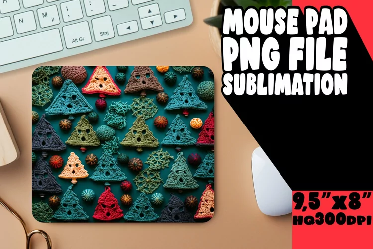 Joyful Holiday Season 3D Embroidered Pattern Mouse Mats
