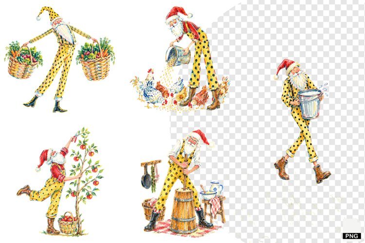 Santa In Farmhouse PNGs example image 1