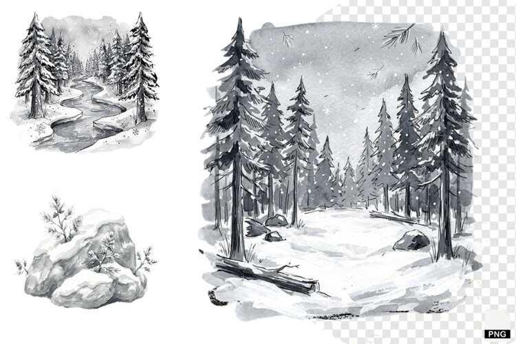 Nature Forrest Meadow Clipart example image 1