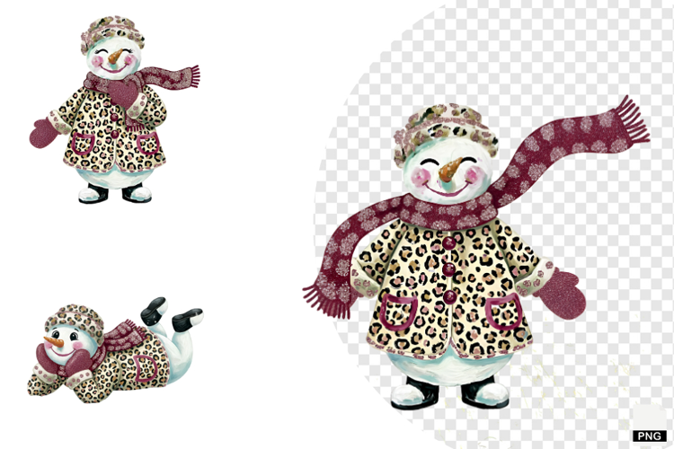 Winter Glitter Snowman Clipart
