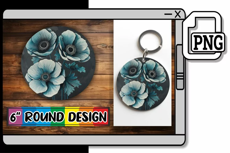 Petal Power: Sublimation Circle Keychain & Car Coaster