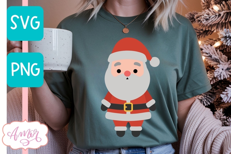 Cute Santa SVG cut file, Christmas SVG design